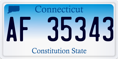 CT license plate AF35343