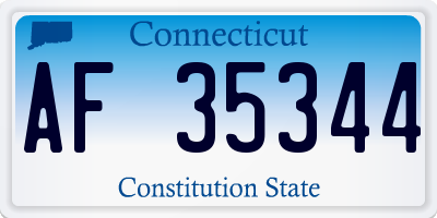 CT license plate AF35344