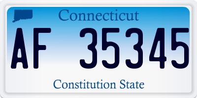 CT license plate AF35345