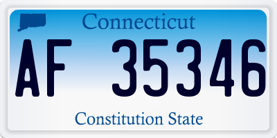 CT license plate AF35346