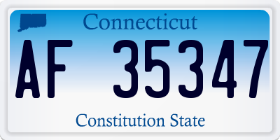 CT license plate AF35347