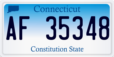 CT license plate AF35348