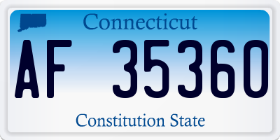 CT license plate AF35360