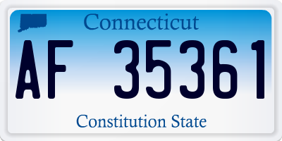 CT license plate AF35361