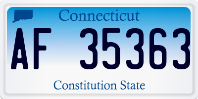 CT license plate AF35363