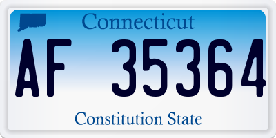 CT license plate AF35364