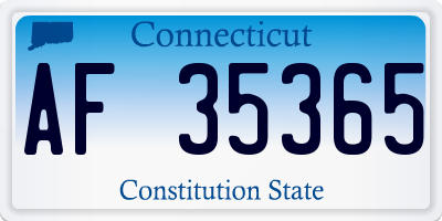 CT license plate AF35365