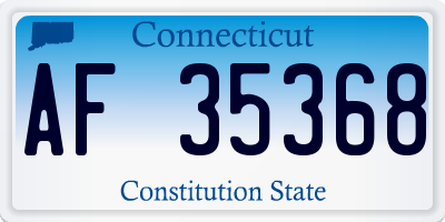 CT license plate AF35368
