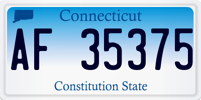 CT license plate AF35375