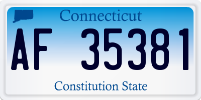 CT license plate AF35381