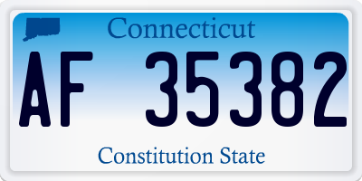 CT license plate AF35382