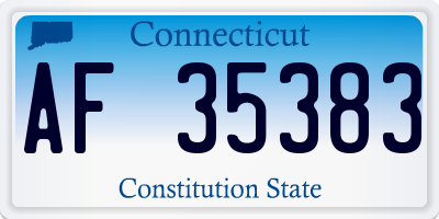 CT license plate AF35383