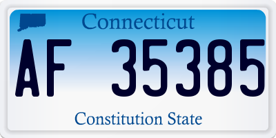 CT license plate AF35385