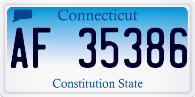 CT license plate AF35386