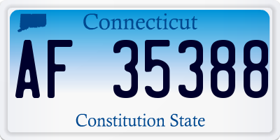CT license plate AF35388