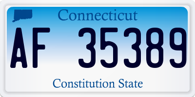 CT license plate AF35389