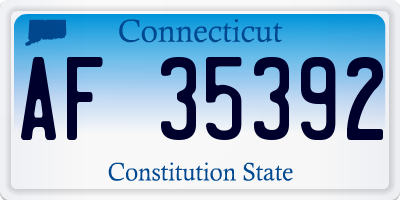 CT license plate AF35392