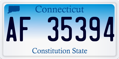 CT license plate AF35394
