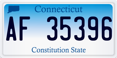 CT license plate AF35396
