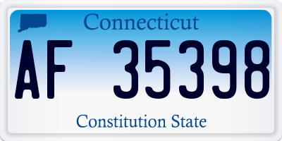 CT license plate AF35398