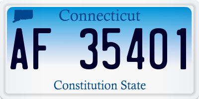 CT license plate AF35401