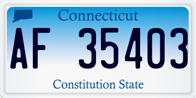 CT license plate AF35403