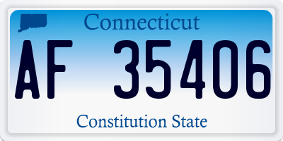 CT license plate AF35406