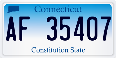 CT license plate AF35407