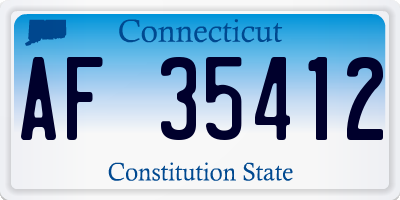 CT license plate AF35412