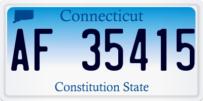 CT license plate AF35415