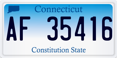 CT license plate AF35416