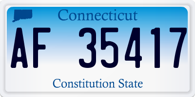 CT license plate AF35417