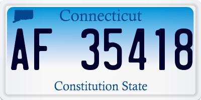 CT license plate AF35418