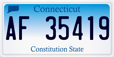 CT license plate AF35419