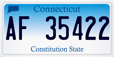 CT license plate AF35422