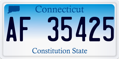 CT license plate AF35425