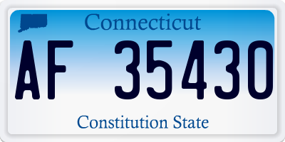 CT license plate AF35430