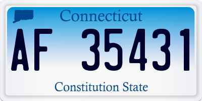 CT license plate AF35431