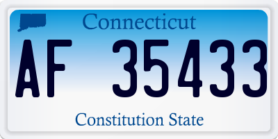 CT license plate AF35433