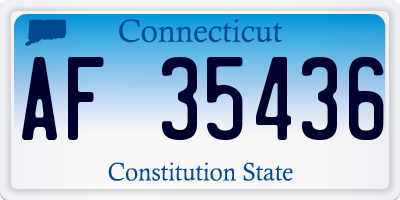 CT license plate AF35436