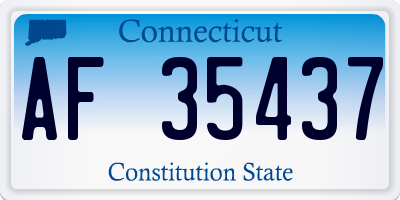 CT license plate AF35437