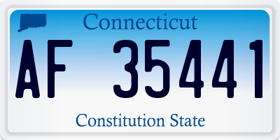 CT license plate AF35441