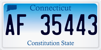 CT license plate AF35443