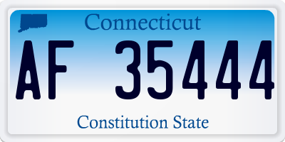 CT license plate AF35444