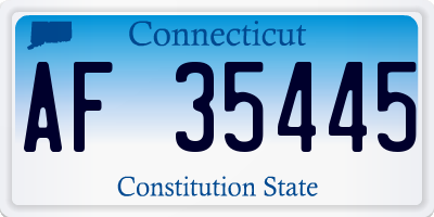 CT license plate AF35445