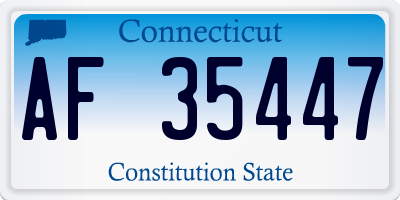 CT license plate AF35447