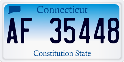 CT license plate AF35448