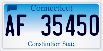 CT license plate AF35450