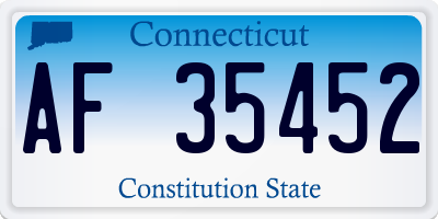 CT license plate AF35452