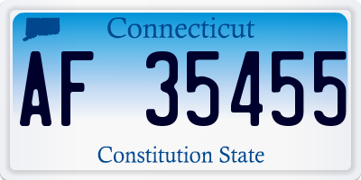 CT license plate AF35455